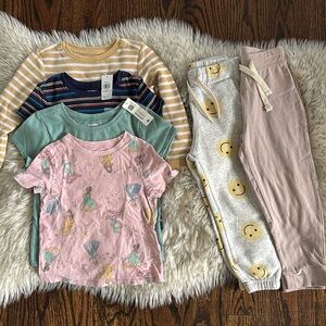 3T Toddler Girl 6 Shirts & Sweatpants Bundle